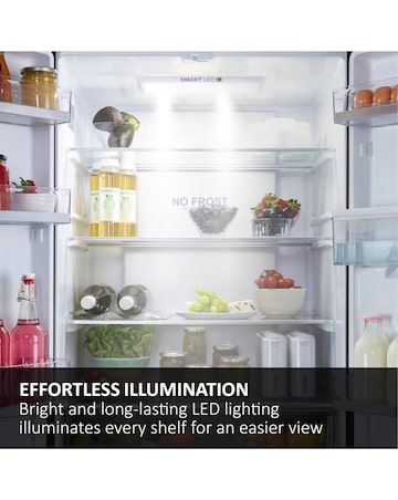 Haier Cube 83 HCR3818ENMG Total No Frost American Fridge Freezer - Silver