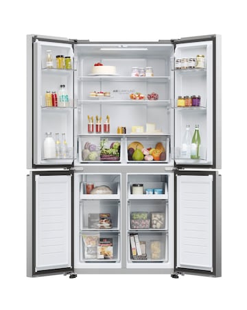 Haier Cube 83 HCR3818ENMG Total No Frost American Fridge Freezer - Silver
