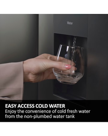 Haier HFR5719EWMP Total No Frost American Fridge Freezer - Silver