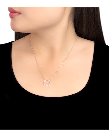 9ct Gold CZ Circle Adjustable Necklace