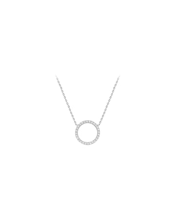 9ct Gold CZ Circle Adjustable Necklace
