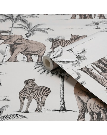 Fresco Kenya Safari Rose Gold Animal Wallpaper