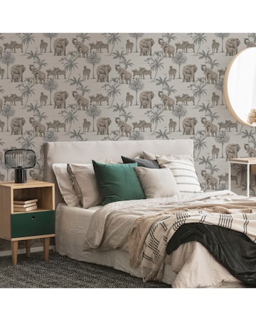 Fresco Kenya Safari Rose Gold Animal Wallpaper