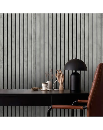 Fresco Concrete Slats Grey Wallpaper