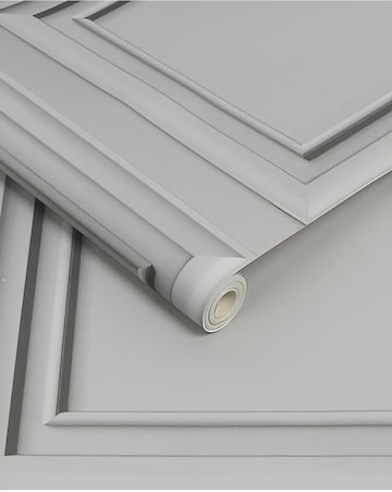 Fresco Wood Panel Light Grey Wallpaper