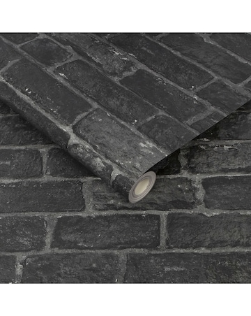 Fresco House Brick Charcoal Wallpaper