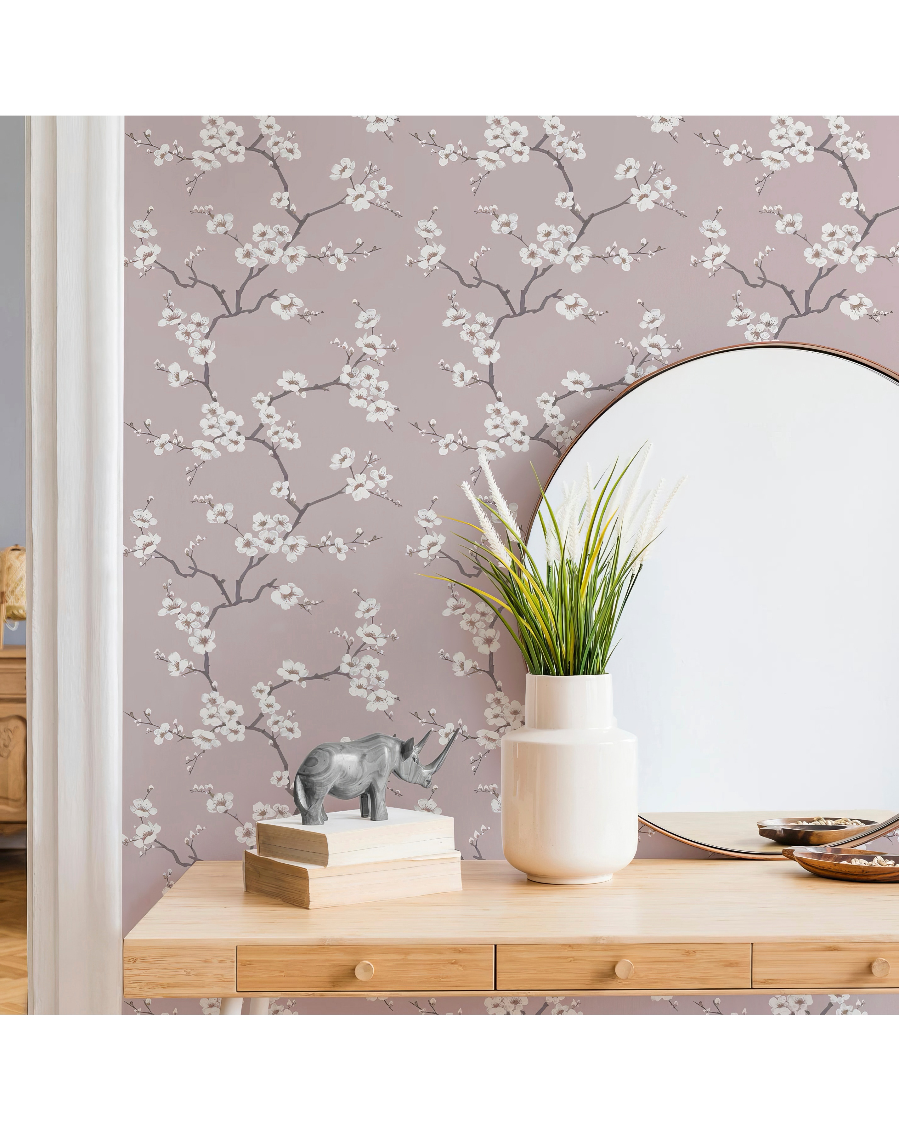 Fresco Pink Floral Wallpaper