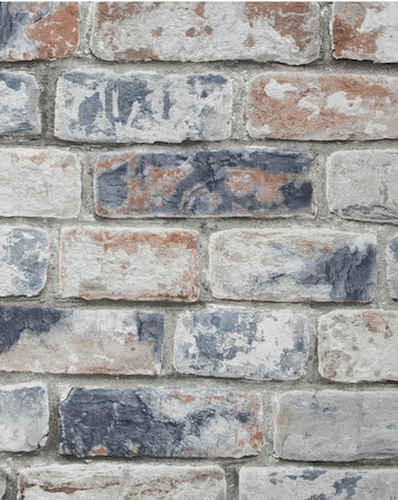 Fresco Navy/Red Industrial Distressed Brick Wallpaper