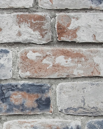 Fresco Navy/Red Industrial Distressed Brick Wallpaper