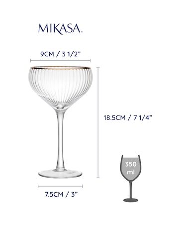 Mikasa Sorrento 4pc Champagne Coupe Glasses