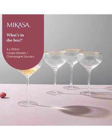Mikasa Sorrento 4pc Champagne Coupe Glasses