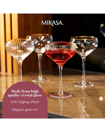 Mikasa Sorrento 4pc Champagne Coupe Glasses
