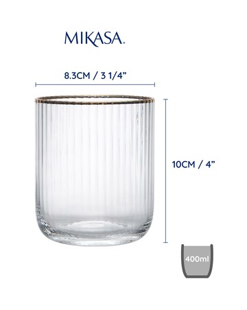 Mikasa Sorrento 4pc Stemless Glasses
