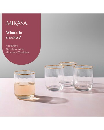 Mikasa Sorrento 4pc Stemless Glasses