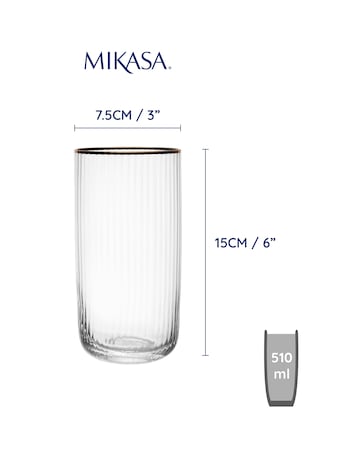 Mikasa Sorrento 4pc Highball Glasses