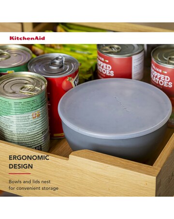 KitchenAid Set of 4 Meal Prep Bowls with Lids, Charcoal Grey