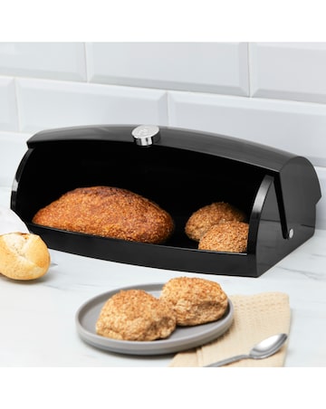 Swan Townhouse 4 Piece Bread Bin and Canister Set Black