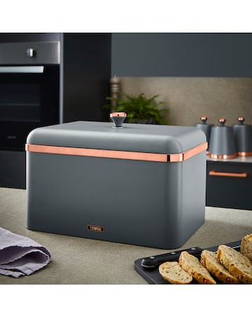 Tower Cavaletto 4 Piece Bread Bin and Canister Set Grey