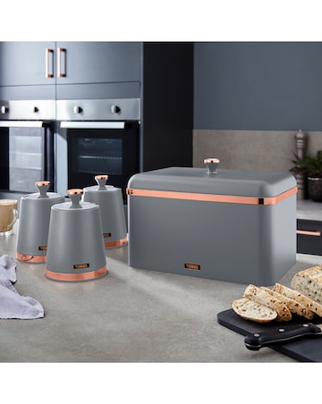 Tower Cavaletto 4 Piece Bread Bin and Canister Set Grey