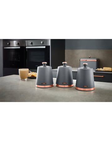 Tower Cavaletto 4 Piece Bread Bin and Canister Set Grey