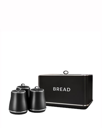 Tower Renaissance 4 Piece Bread Bin and Canister Set Black