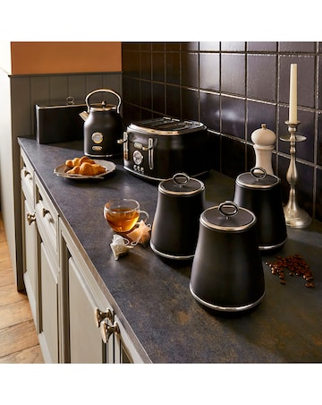 Tower Renaissance 4 Piece Bread Bin and Canister Set Black