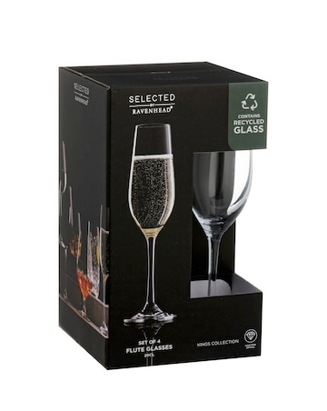 Ravenhead Kings Set of 4 Flute Glasses