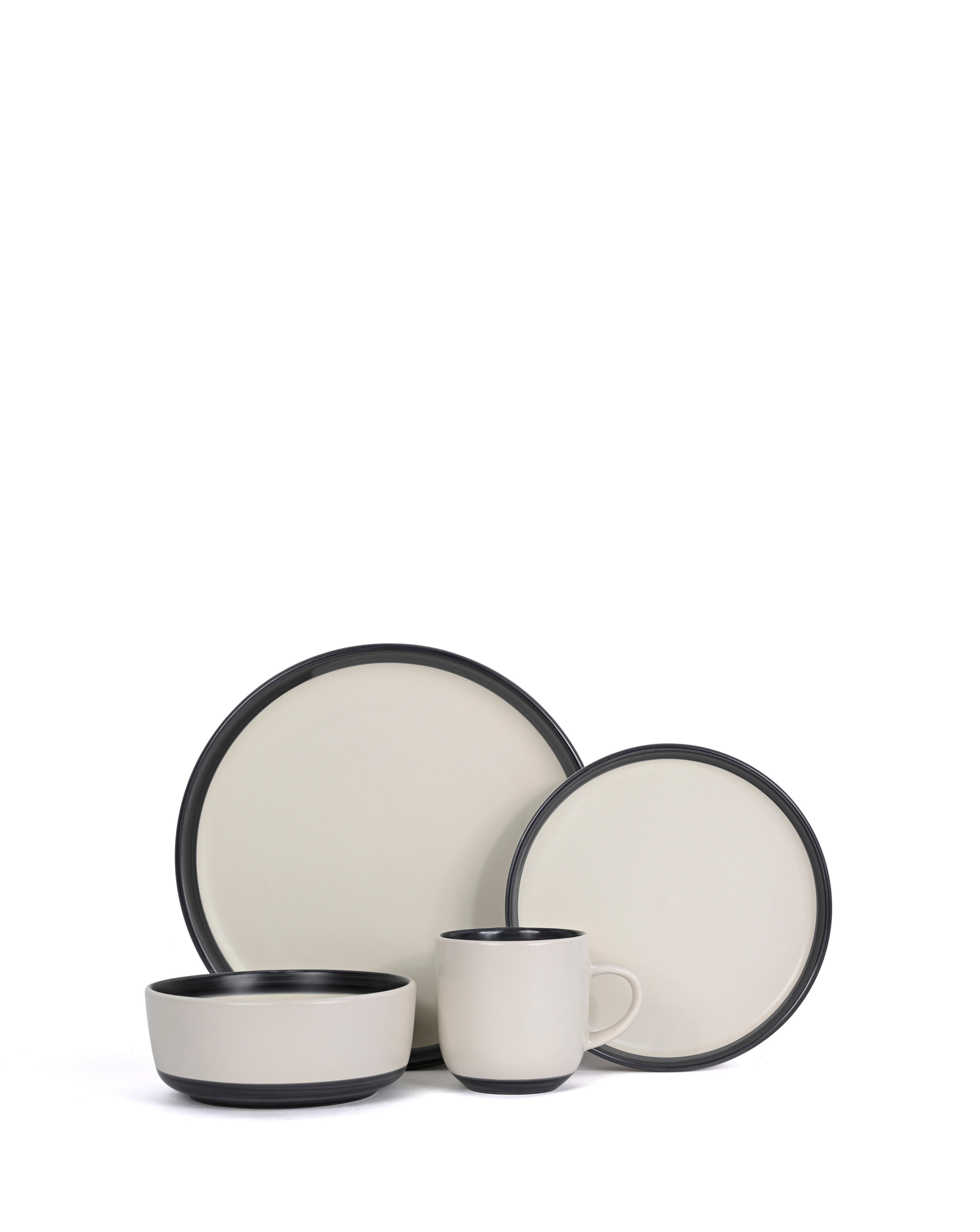 Waterside Monochrome 16 Piece Dinner Set