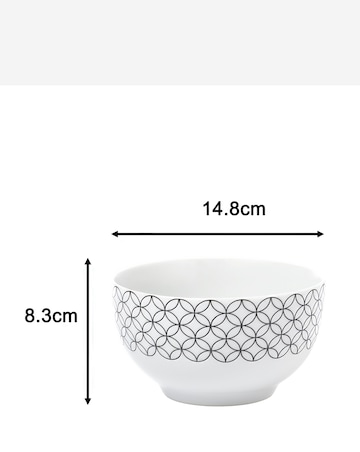 Waterside Black Geo 16 Piece Dinner Set