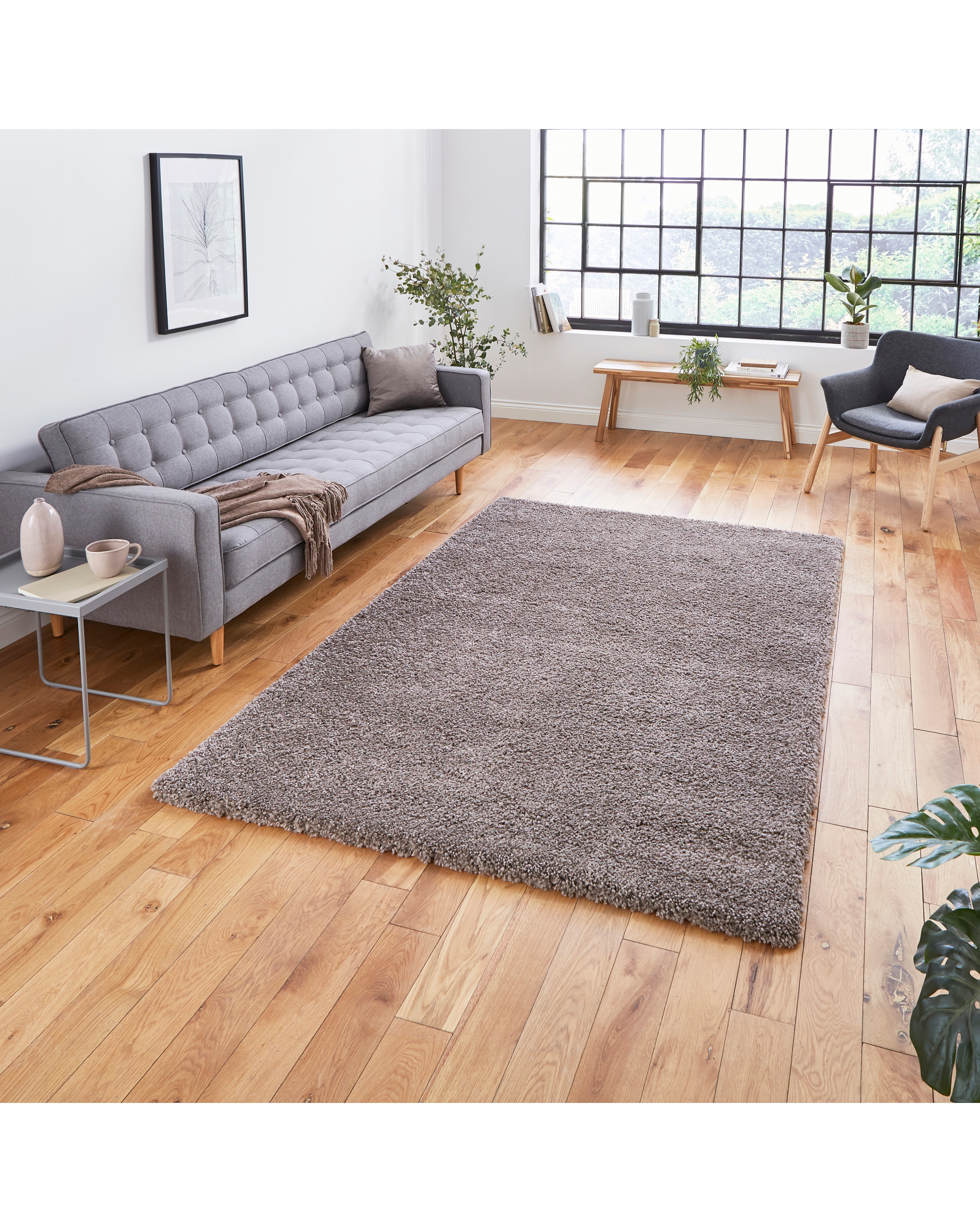 Think Rugs Sierra Plain Shaggy Rug