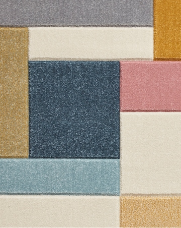 Think Rugs Matrix Modern Geometric Rug - Blocks Multi