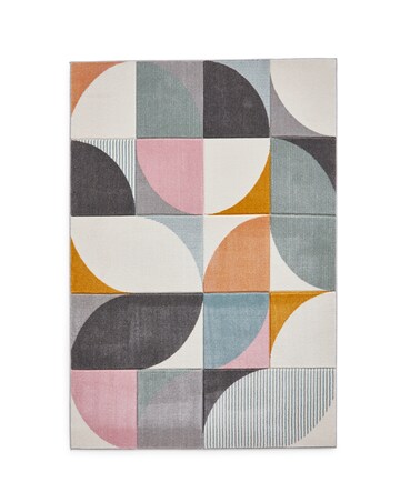 Think Rugs Matrix Modern Geometric Rug - Curves
