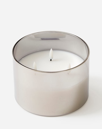 Smoke Glass Large LED Candle