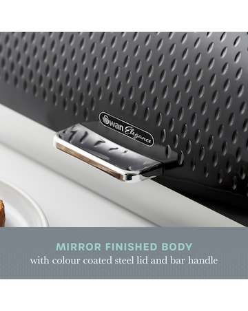 Swan Elegance Bread Bin - 14L - Black