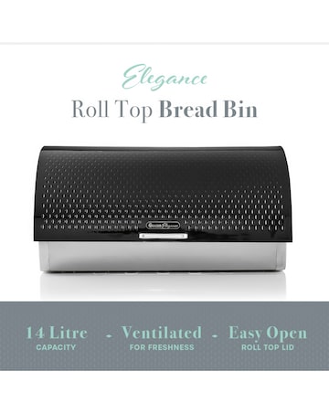 Swan Elegance Bread Bin - 14L - Black