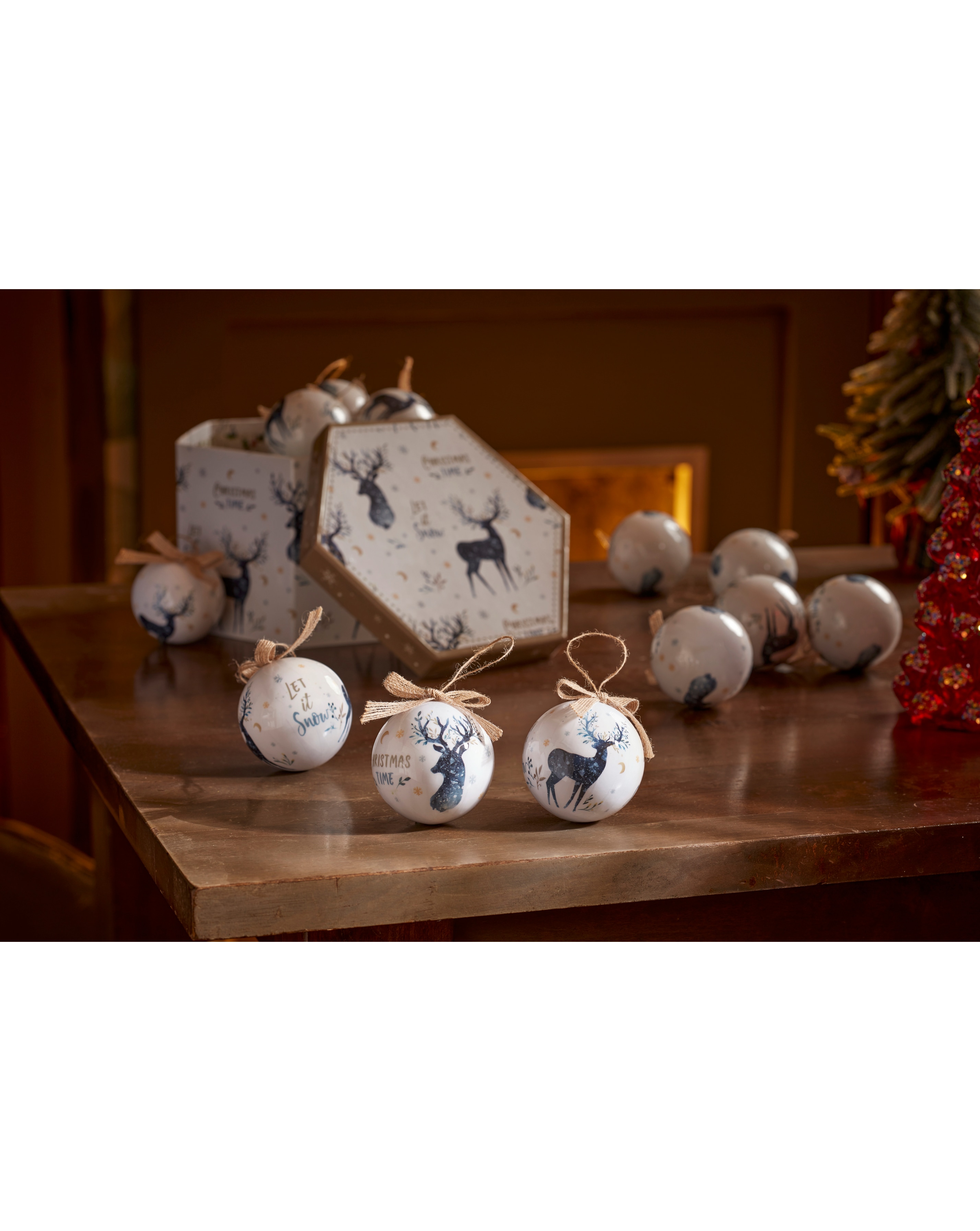 Three Kings Stag Baubles - Set of 14