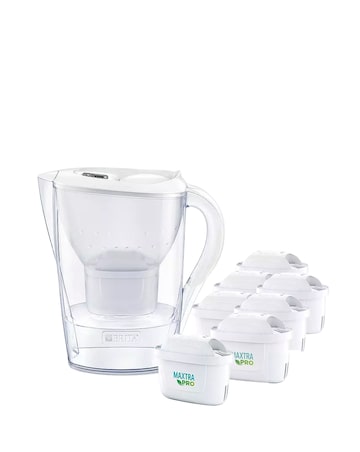 Brita Marella Cool White Jug and MAXTRA PRO Limescale Filters - 6 Pack
