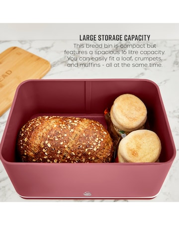 Swan Nordic Bread Bin Fuschia Rose