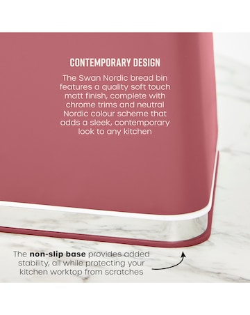 Swan Nordic Bread Bin Fuschia Rose