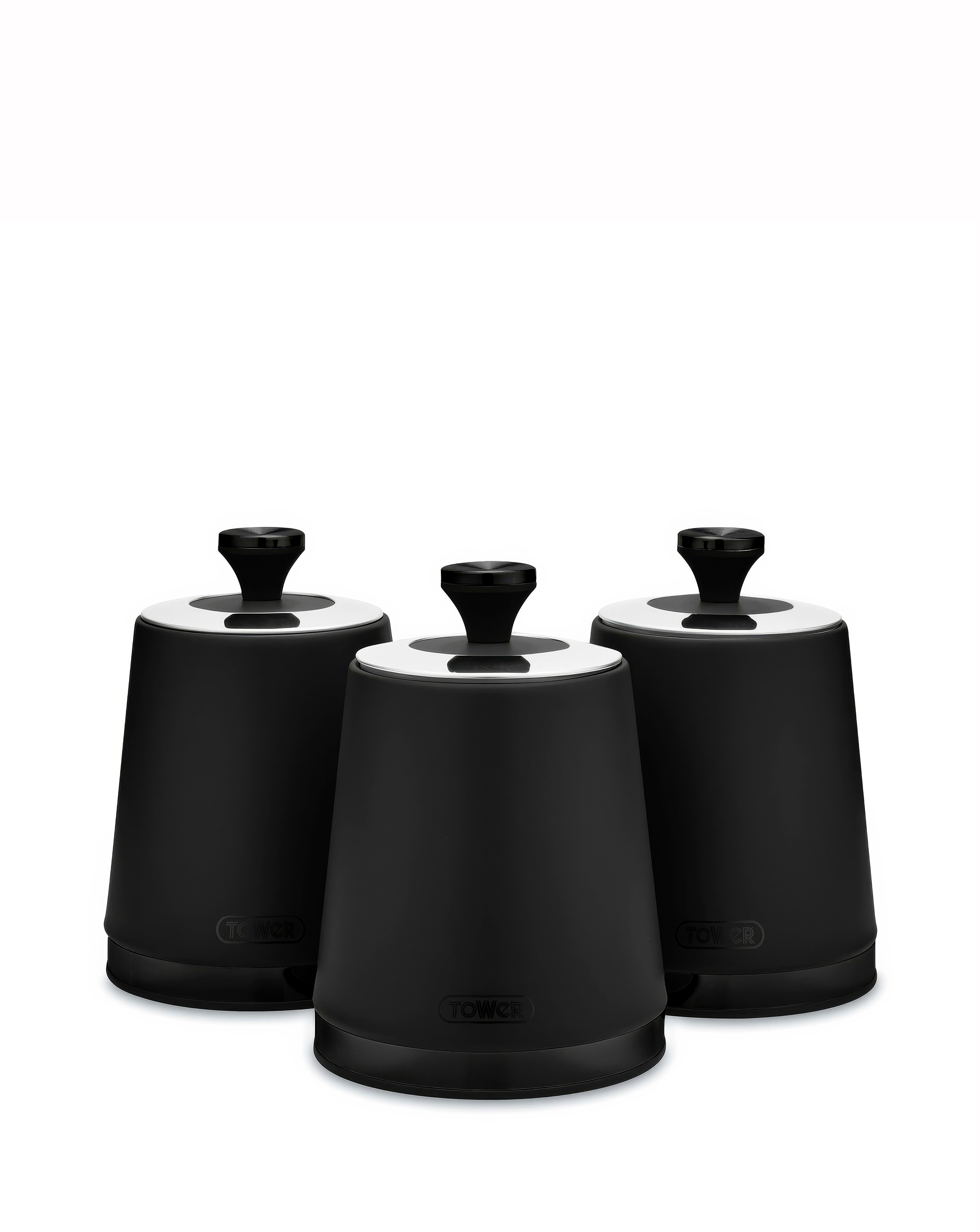 Tower Sera Set of 3 Canisters Black