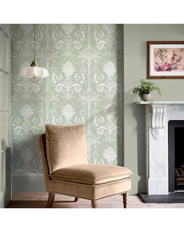 Laura Ashley Josette Sage Green Wallpaper