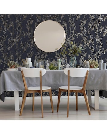 Boutique Breeze Sprig Blue Wallpaper