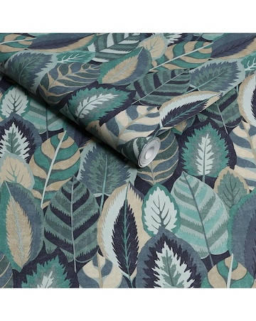 Sublime Arty Leaves Blue Wallpaper