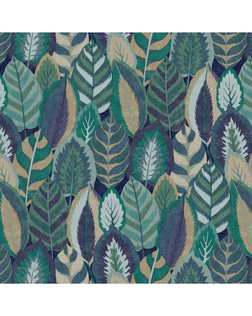 Sublime Arty Leaves Blue Wallpaper