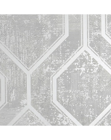 Superfresco Armature Geometric Grey Silver Wallpaper