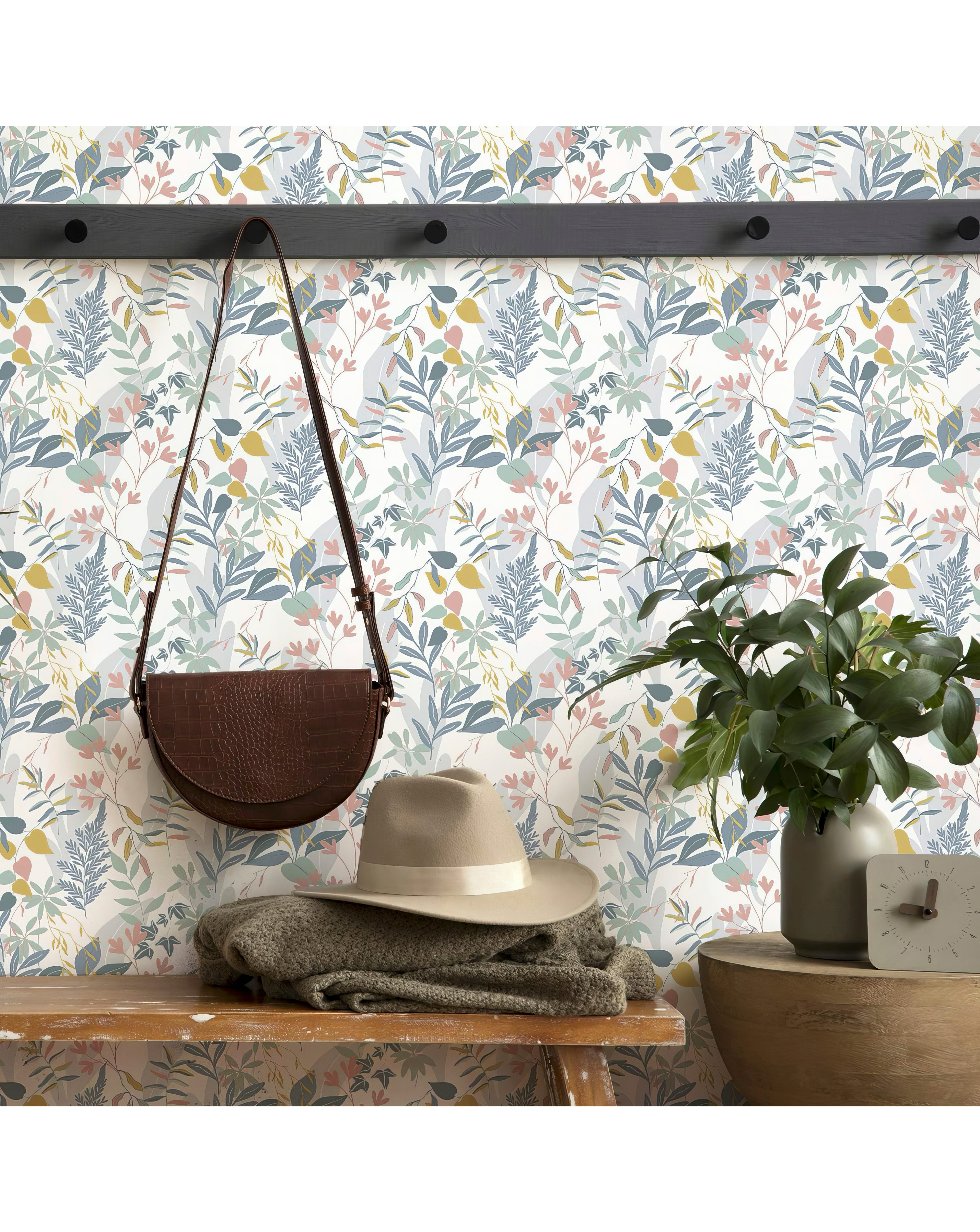 Fresco Tropical Indigo&Ochre Wallpaper