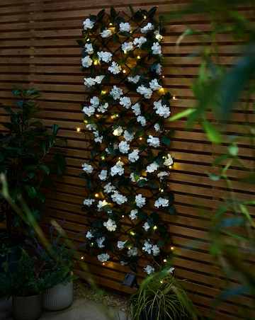 Pre-Lit Solar Hydrangea Trellis