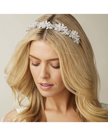 Silver Leaf And Bead Statement Emery Headband