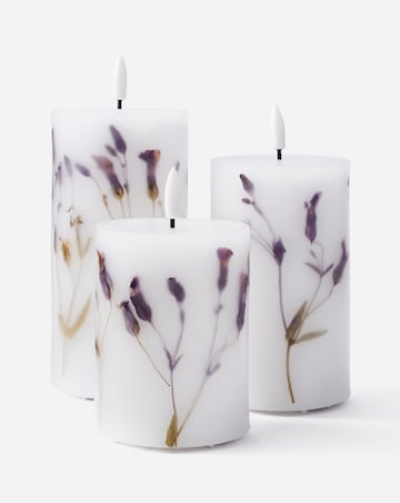 Julipa Set of 3 Dry Flower LED Candles