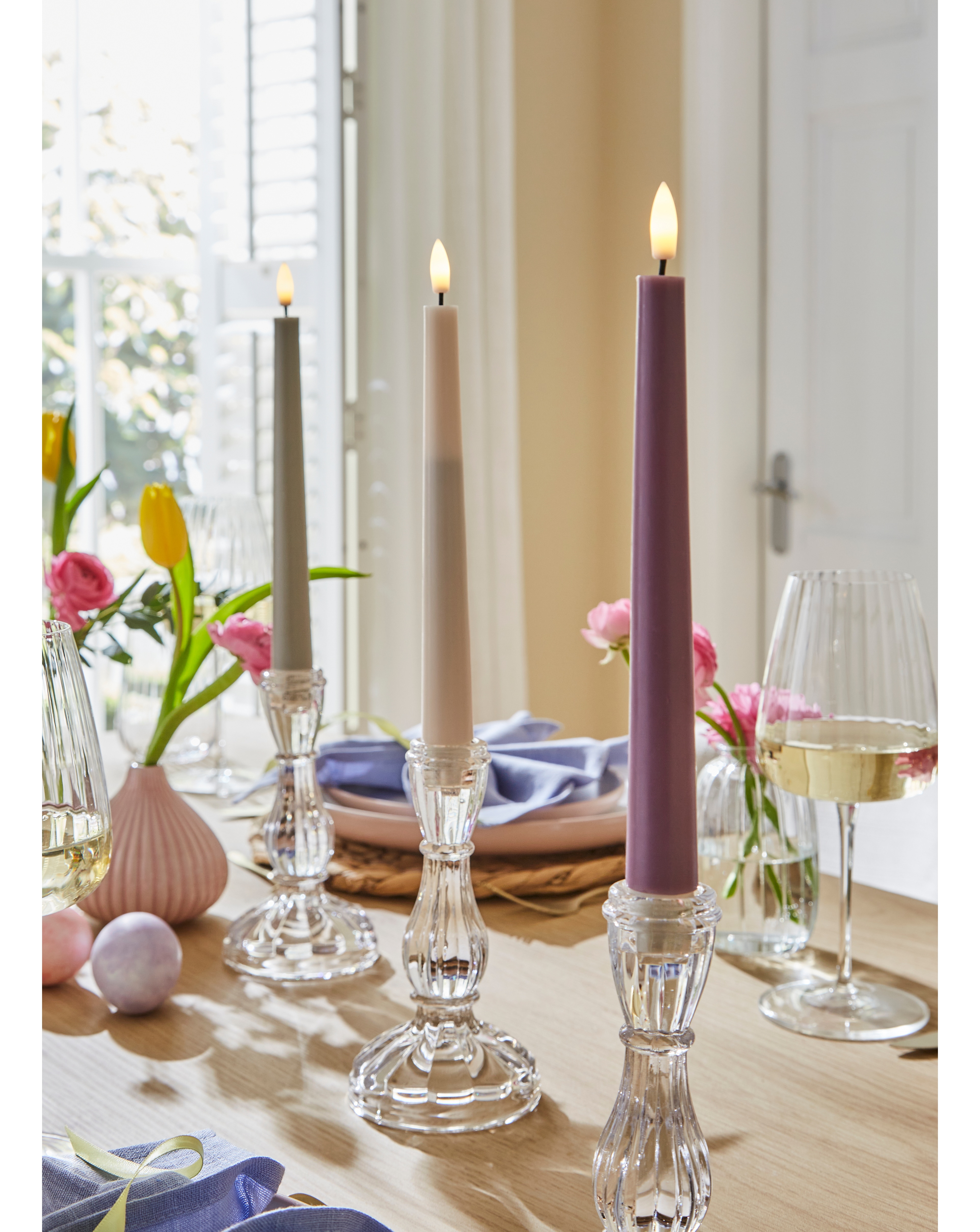 Pastel Taper LED Candles